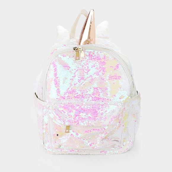 white unicorn backpack